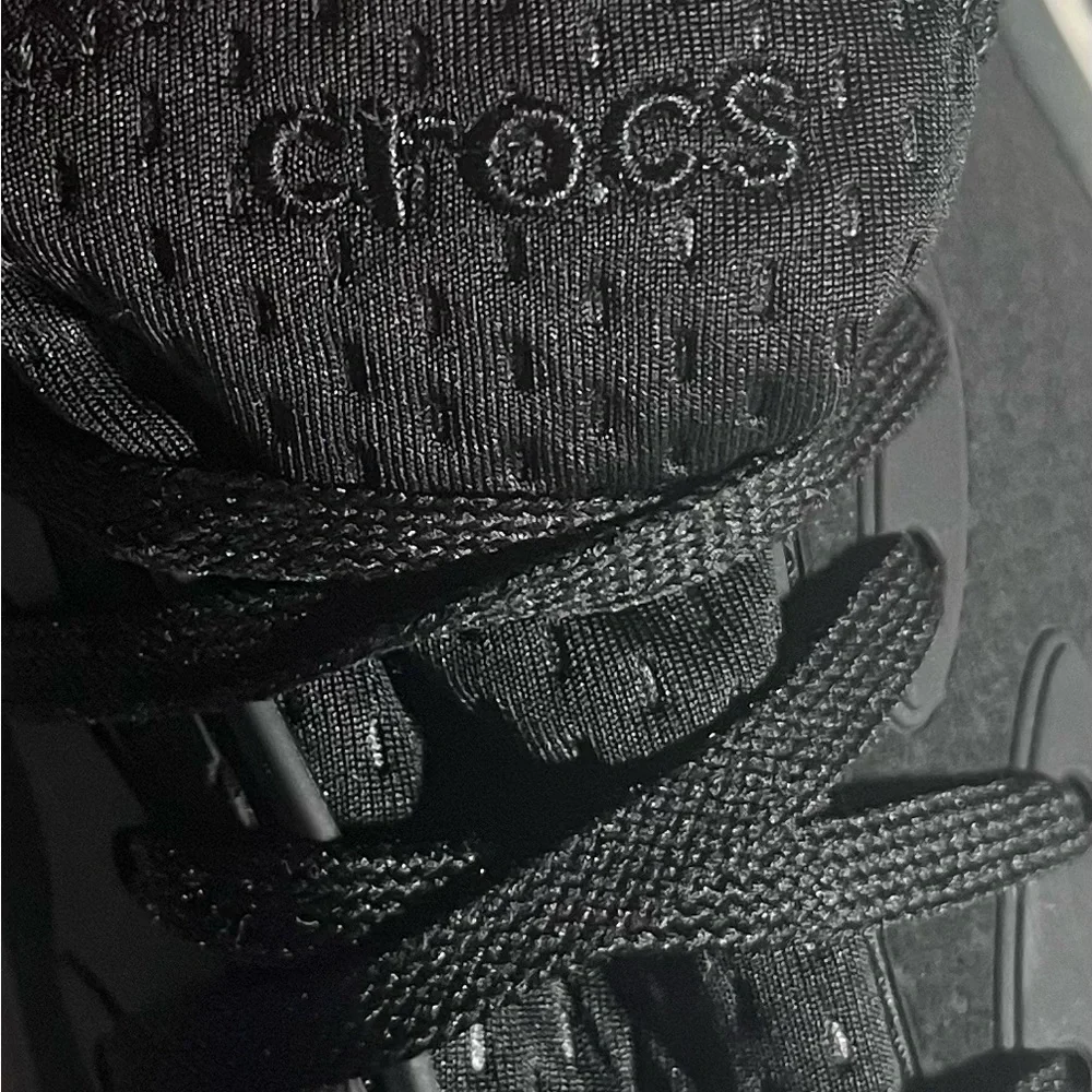 Crocs Literide Pacer Lace Up Black Womens shoes Sz 9